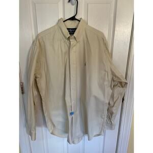 Ralph Lauren Blaire Ivory‎ Button Down Shirt Size Large